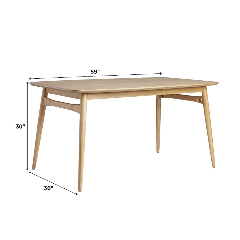 Middlebrook Designs Mid-Century Modern 59 Wood Dining Table