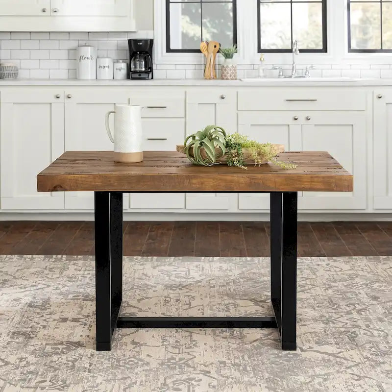 Distressed Pine Wood Dining Table 52-inch