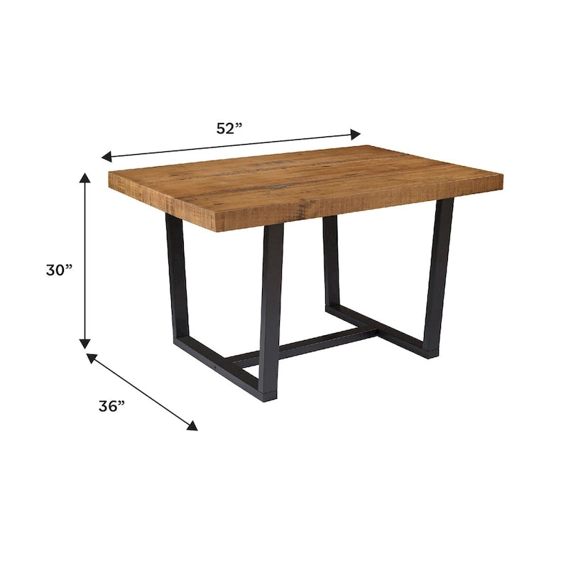 Distressed Pine Wood Dining Table 52-inch