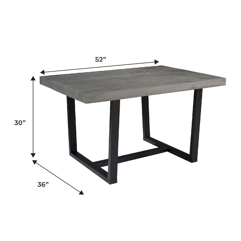 Distressed Pine Wood Dining Table 52-inch
