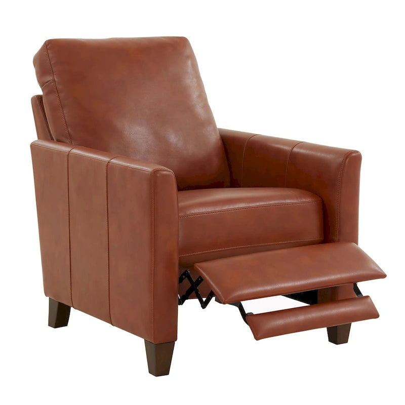 Pablo Caramel Faux Leather Modern Recliner