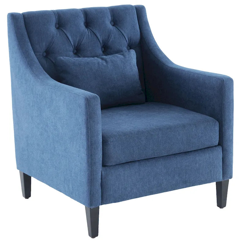 Upholstered Accent Armchair with Lumbar Pillow