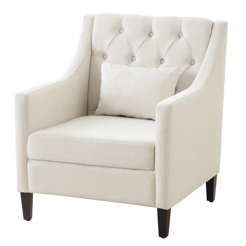 Upholstered Accent Armchair with Lumbar Pillow