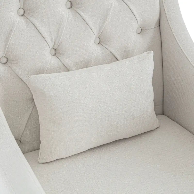 Upholstered Accent Armchair with Lumbar Pillow