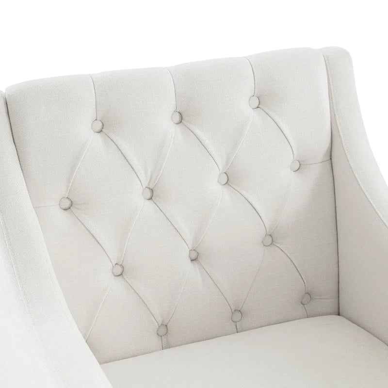 Upholstered Accent Armchair with Lumbar Pillow