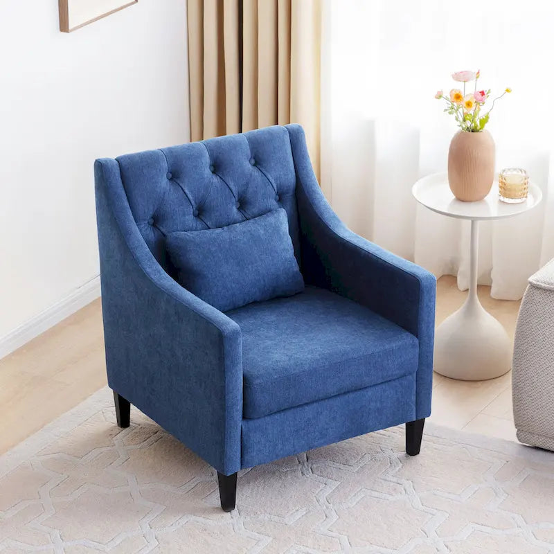 Upholstered Accent Armchair with Lumbar Pillow