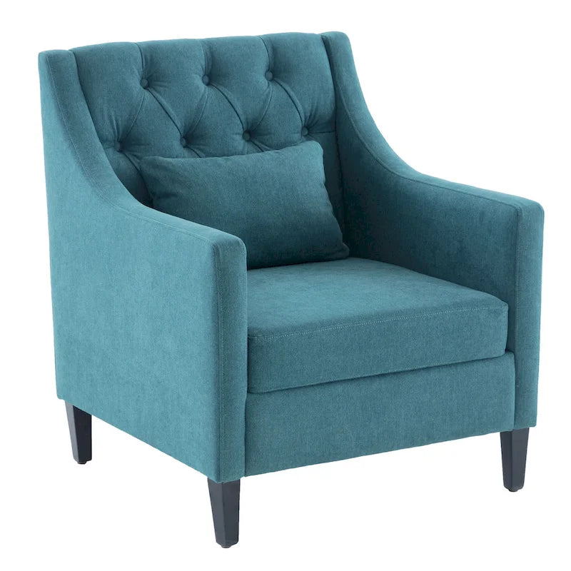 Upholstered Accent Armchair with Lumbar Pillow