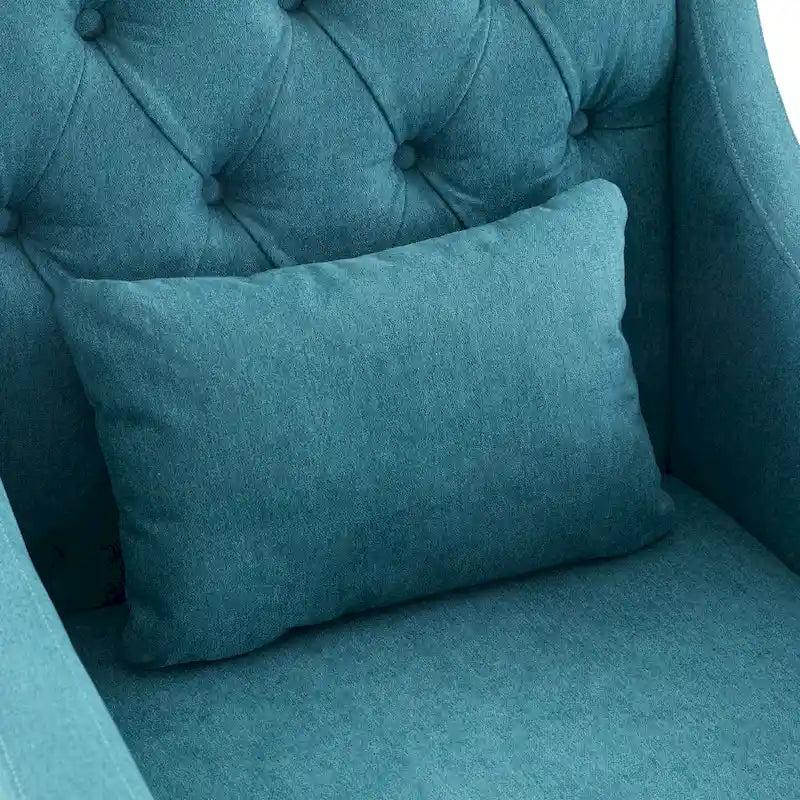 Upholstered Accent Armchair with Lumbar Pillow