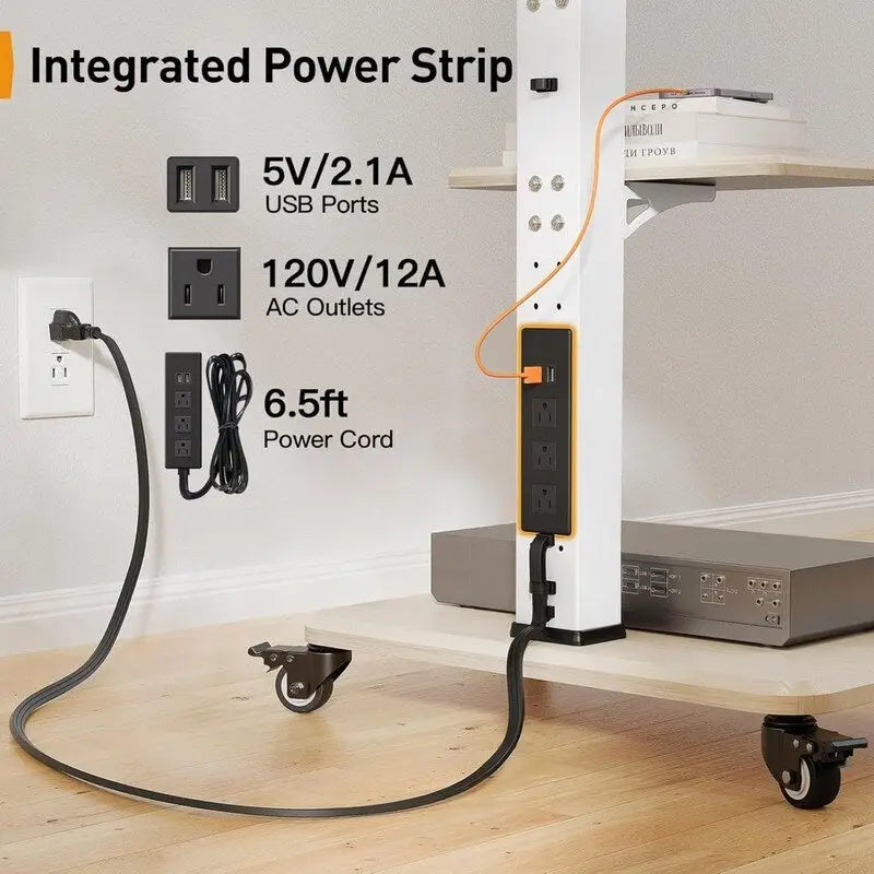 Mobile TV Stand with Power Outlet