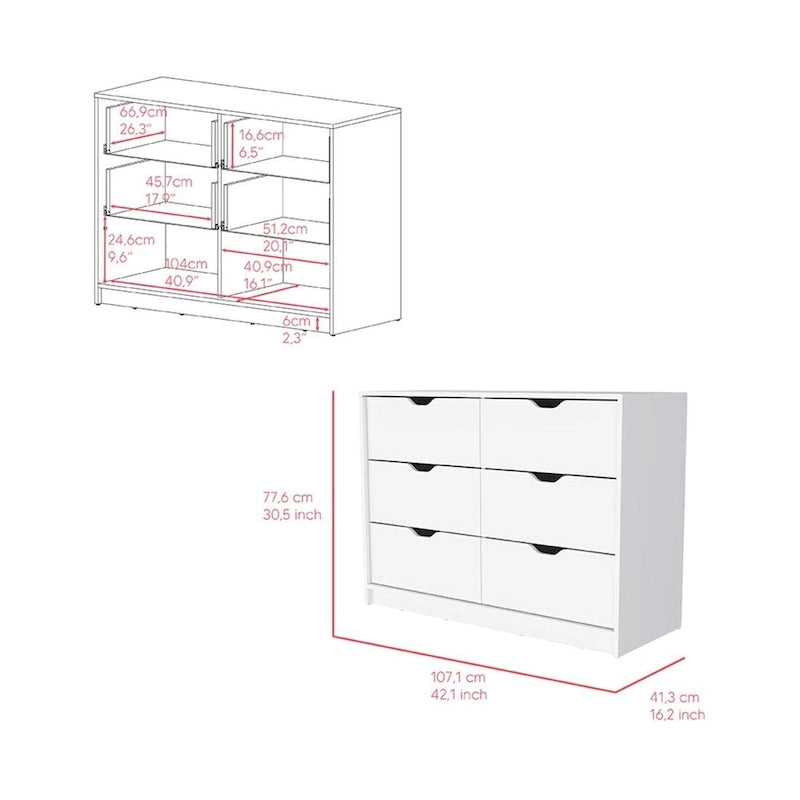 42 Inch Dresser with 4 Drawers for Bedroom Storage and Organization