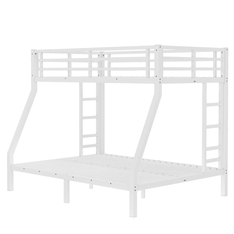 Metal Twin over Full Bunk Bed for Teens and Adults,Space-Saving/Noise Reduced/No Box Spring Needed, White