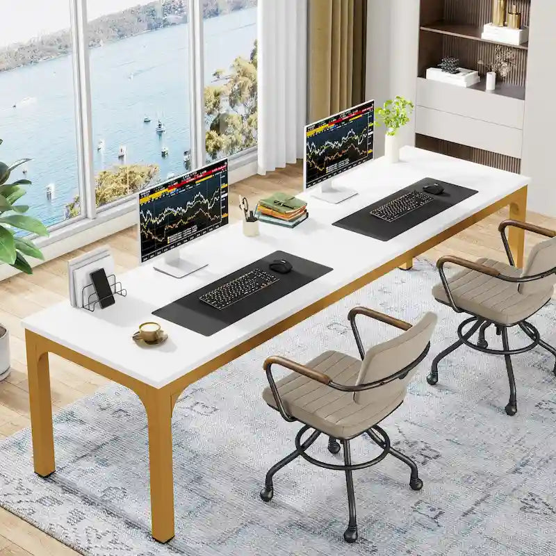 2-Person Computer Desk, 78.7 Inch Wide Workstation