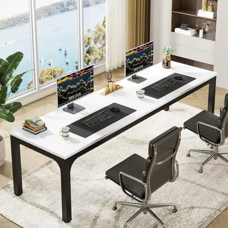 2-Person Computer Desk, 78.7 Inch Wide Workstation