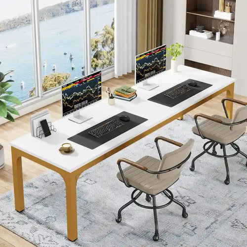 78.7 inches Extra Long Computer Desk 2 Person, Wide Double Office Writing Workstation