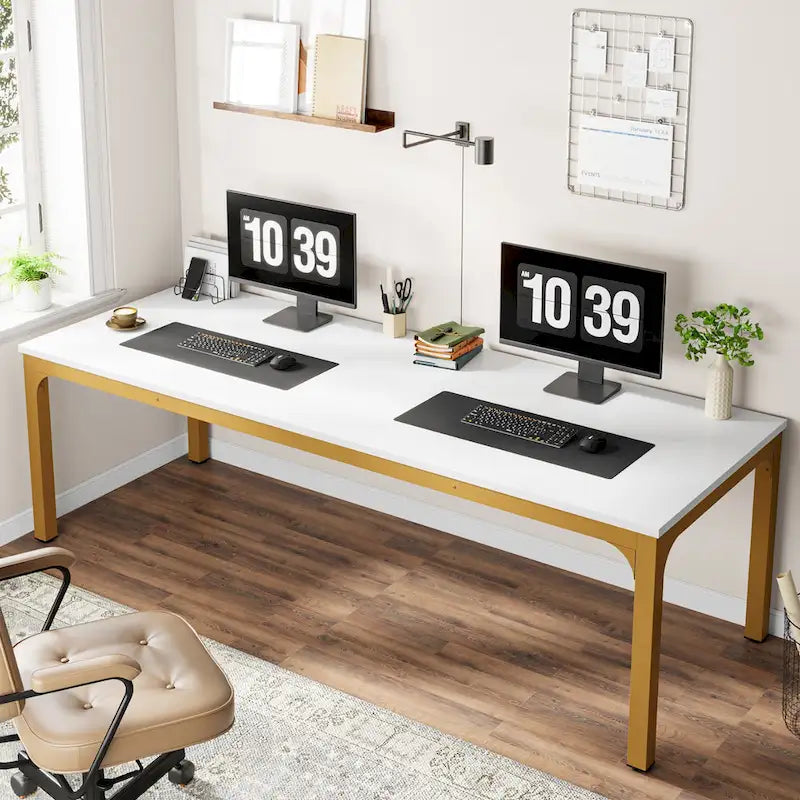 2-Person Computer Desk, 78.7 Inch Wide Workstation