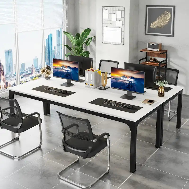 2-Person Computer Desk, 78.7 Inch Wide Workstation