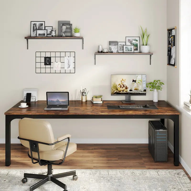 2-Person Computer Desk, 78.7 Inch Wide Workstation