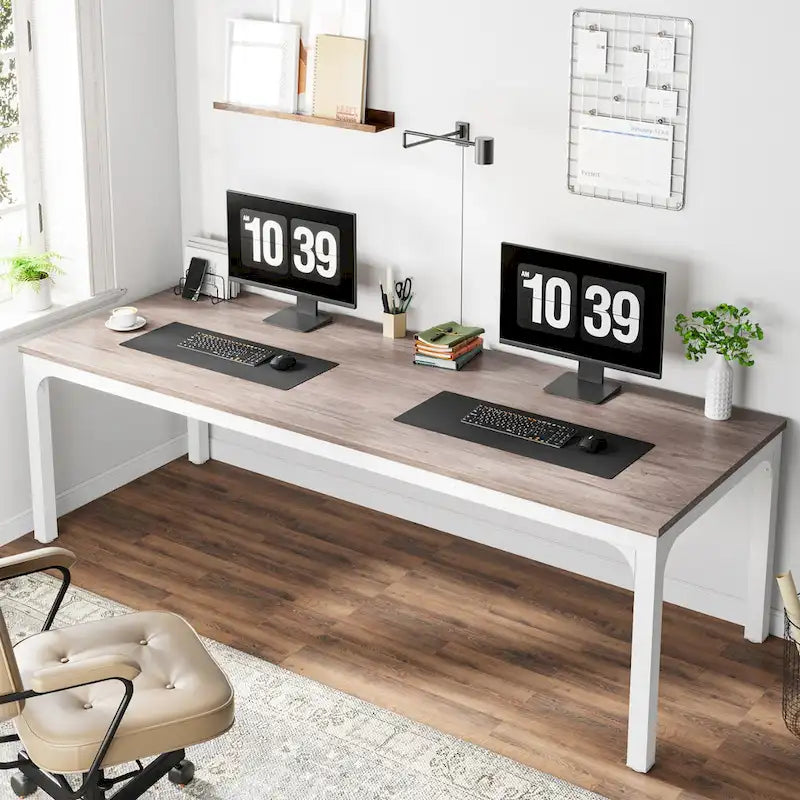 2-Person Computer Desk, 78.7 Inch Wide Workstation