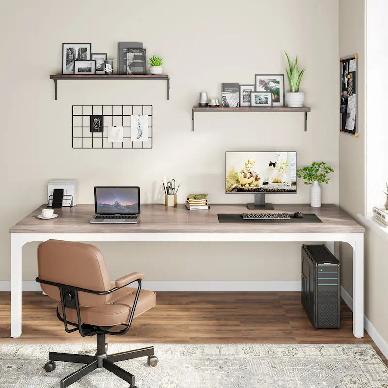 2-Person Computer Desk, 78.7 Inch Wide Workstation