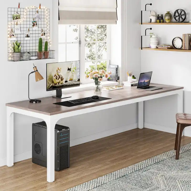 2-Person Computer Desk, 78.7 Inch Wide Workstation