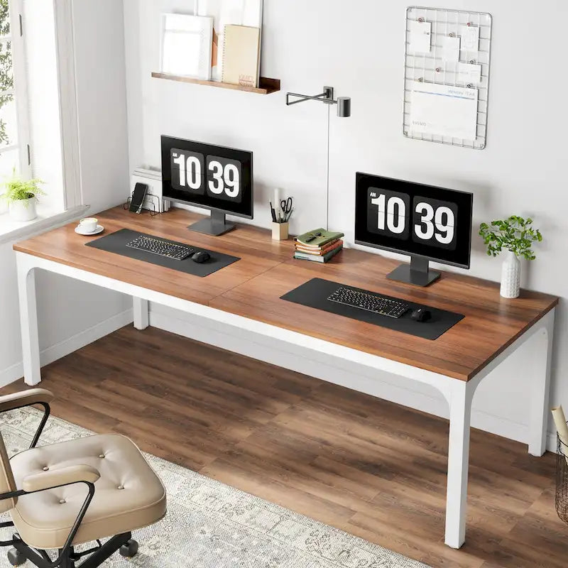 2-Person Computer Desk, 78.7 Inch Wide Workstation