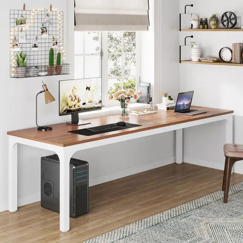 2-Person Computer Desk, 78.7 Inch Wide Workstation