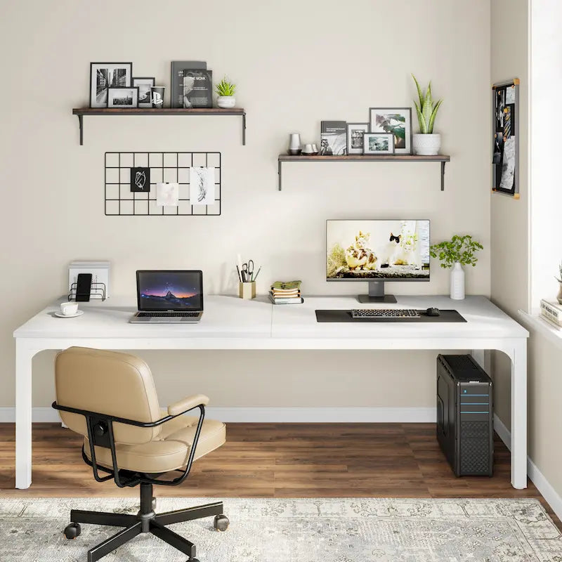 2-Person Computer Desk, 78.7 Inch Wide Workstation