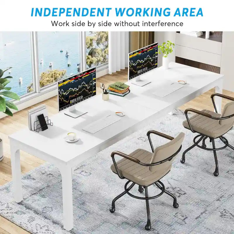 2-Person Computer Desk, 78.7 Inch Wide Workstation