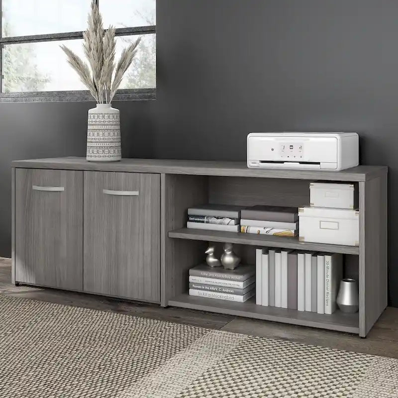 Low Storage Cabinet with Doors and Shelves - Multiple Finishes Available
