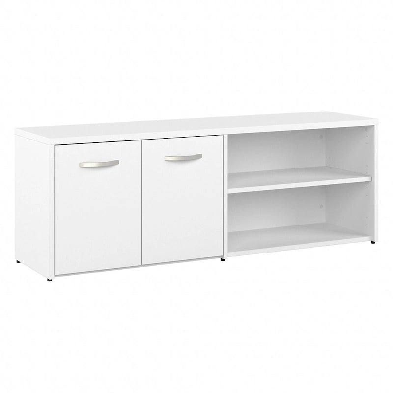 Low Storage Cabinet with Doors and Shelves - Multiple Finishes Available