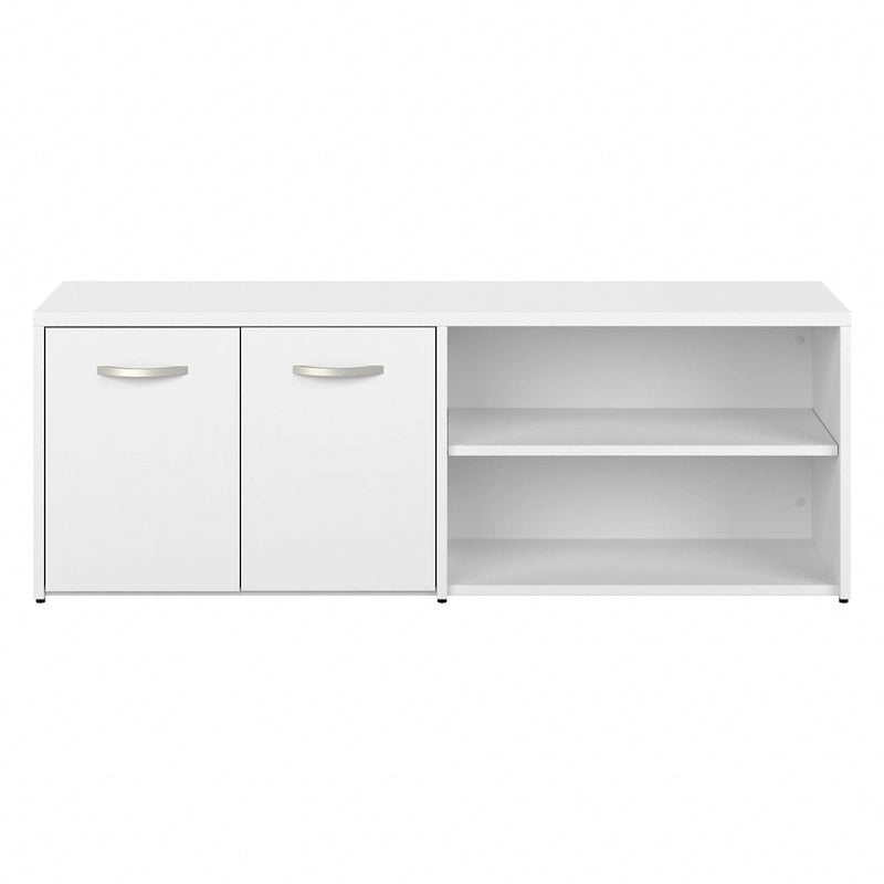 Low Storage Cabinet with Doors and Shelves - Multiple Finishes Available