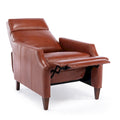 Faux Leather Push Back Recliner - Mid-Century Style - Single Seat