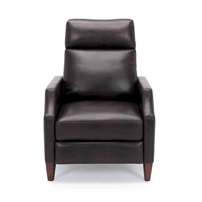 Faux Leather Push Back Recliner - Mid-Century Style - Single Seat