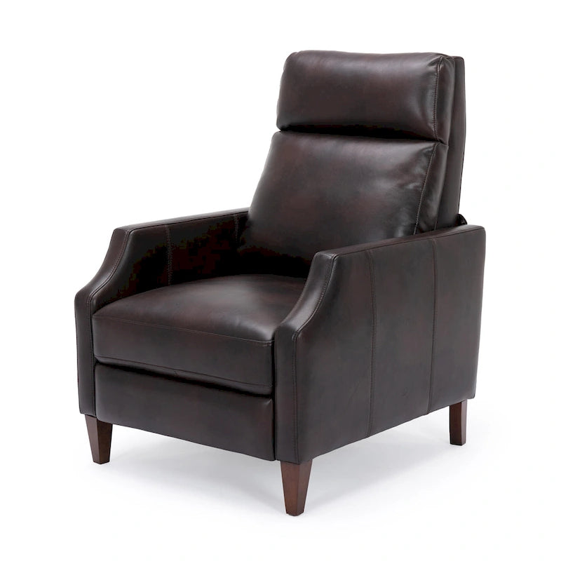 Faux Leather Push Back Recliner - Mid-Century Style - Single Seat
