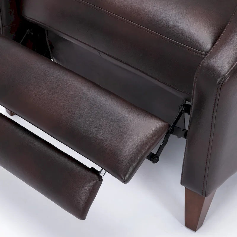 Faux Leather Push Back Recliner - Mid-Century Style - Single Seat