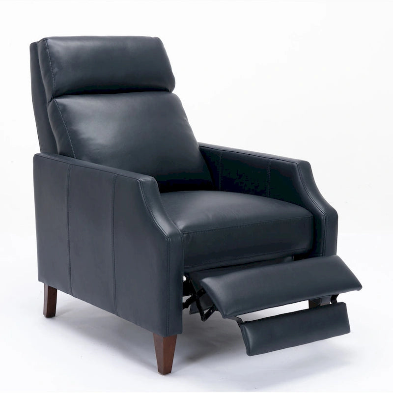Faux Leather Push Back Recliner - Mid-Century Style - Single Seat