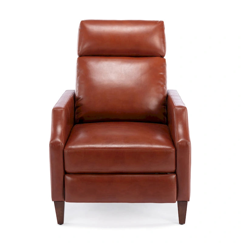 Faux Leather Push Back Recliner - Mid-Century Style - Single Seat