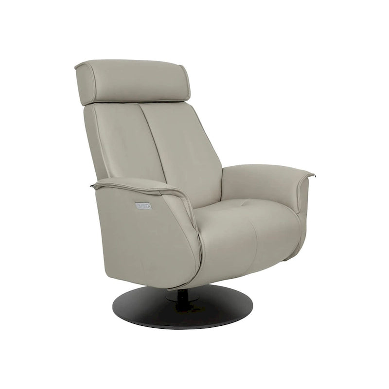 Top-Grain Leather Power Recliner with Swivel Base