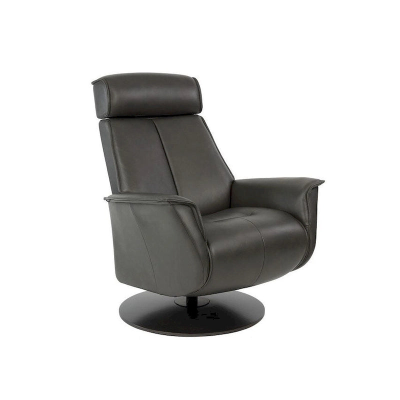 Top-Grain Leather Power Recliner with Swivel Base