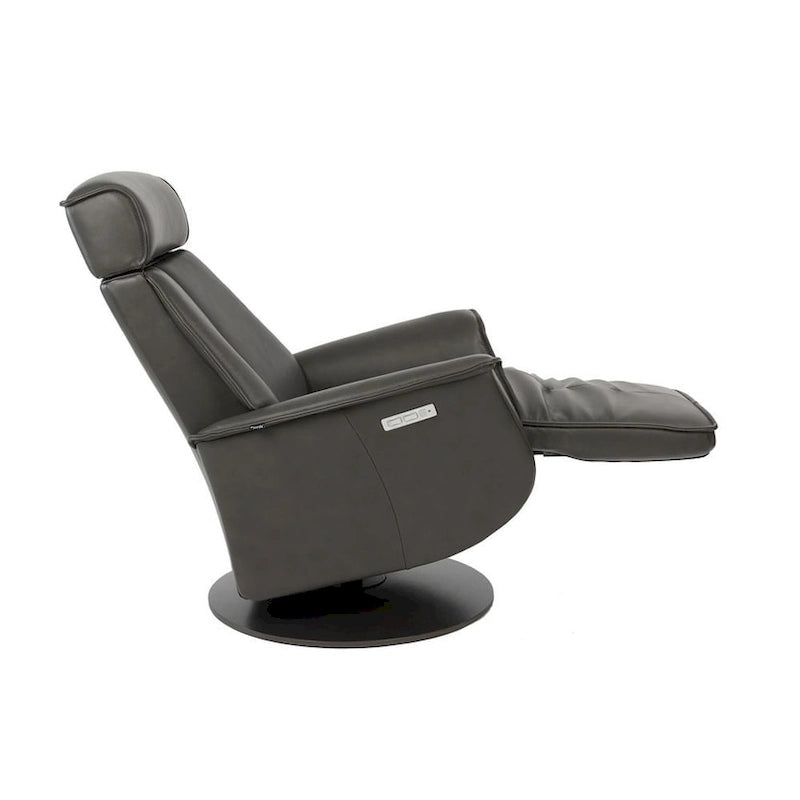 Top-Grain Leather Power Recliner with Swivel Base