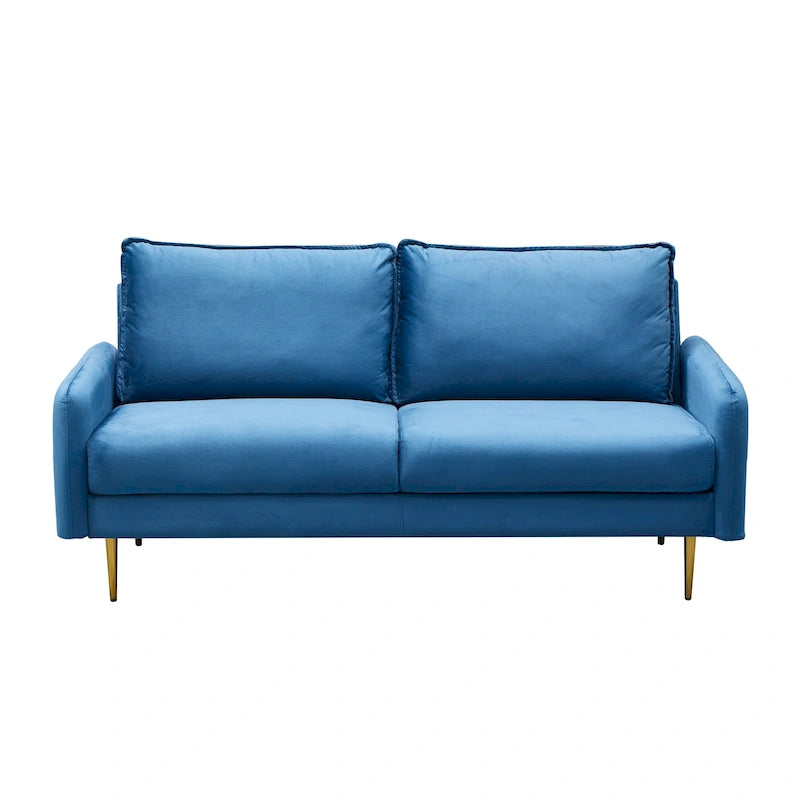 70" Velvet Square Arm Sofa - Multiple Colors - 3 Seater