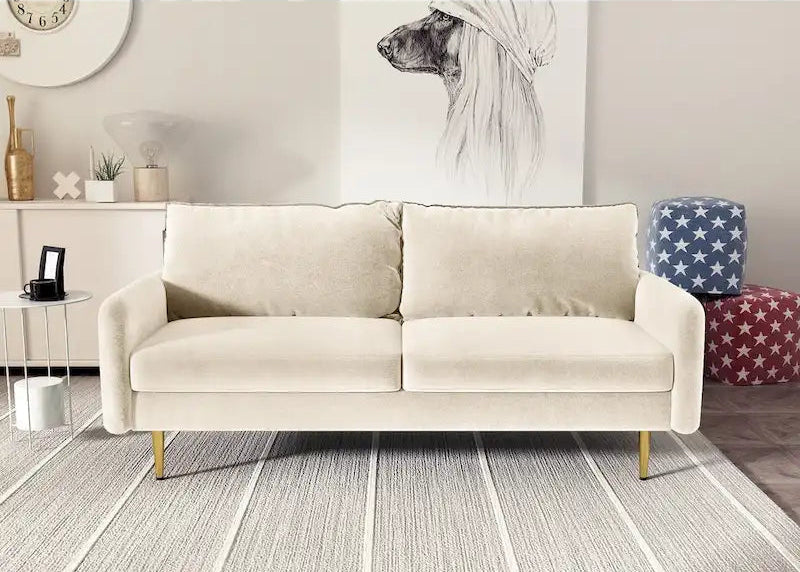 70 Velvet Square Arm Sofa