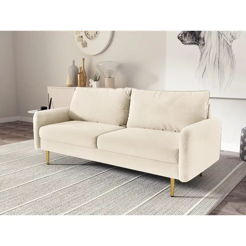 70" Velvet Square Arm Sofa - Multiple Colors - 3 Seater