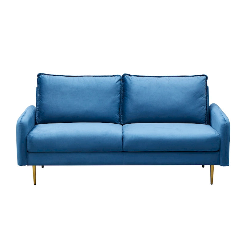 70" Velvet Square Arm Sofa - Multiple Colors - 3 Seater