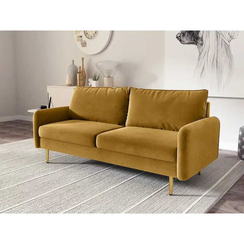 70" Velvet Square Arm Sofa - Multiple Colors - 3 Seater