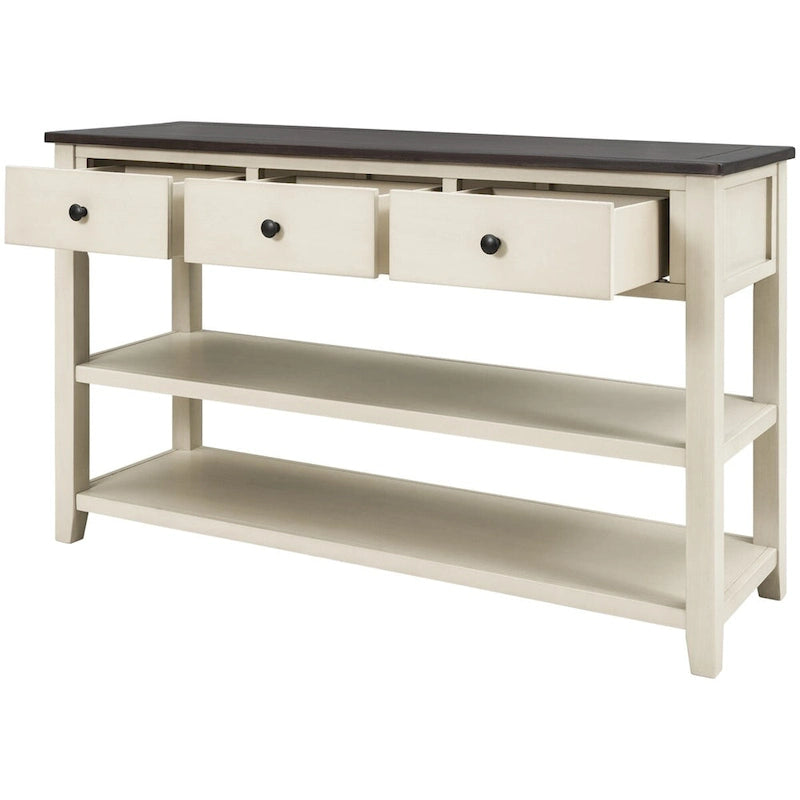 Retro Console Table with 3 Drawers - Multiple Colors