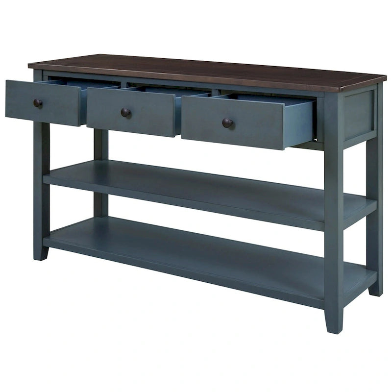 Retro Console Table with 3 Drawers - Multiple Colors