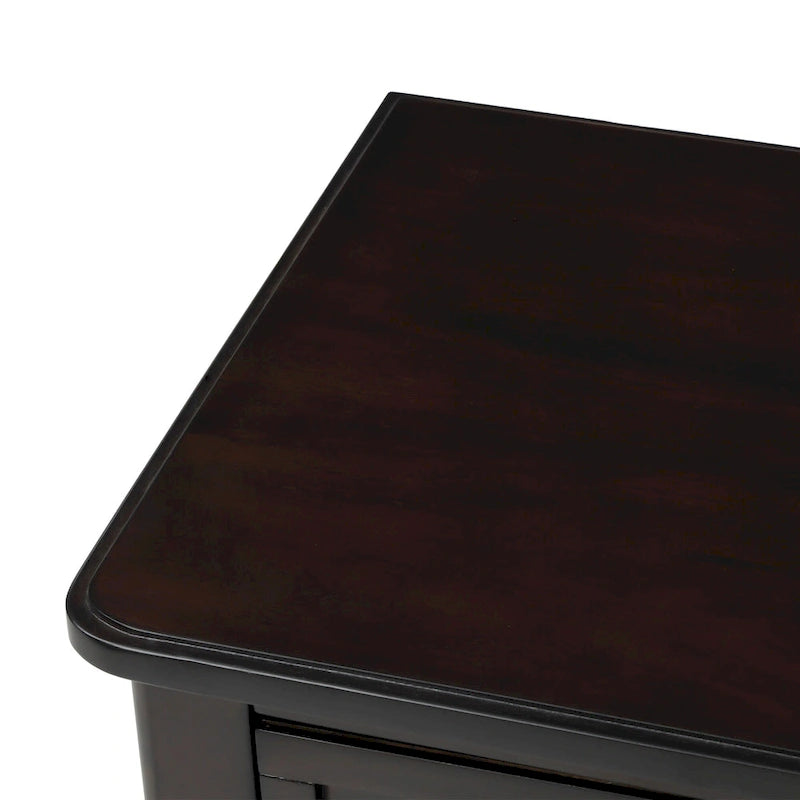 Narrow Console Table with 3 Drawers and Shelf - Distressed Finish