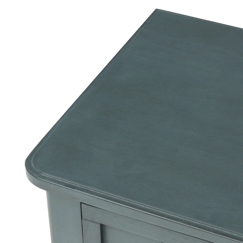 Narrow Console Table with 3 Drawers and Shelf - Distressed Finish