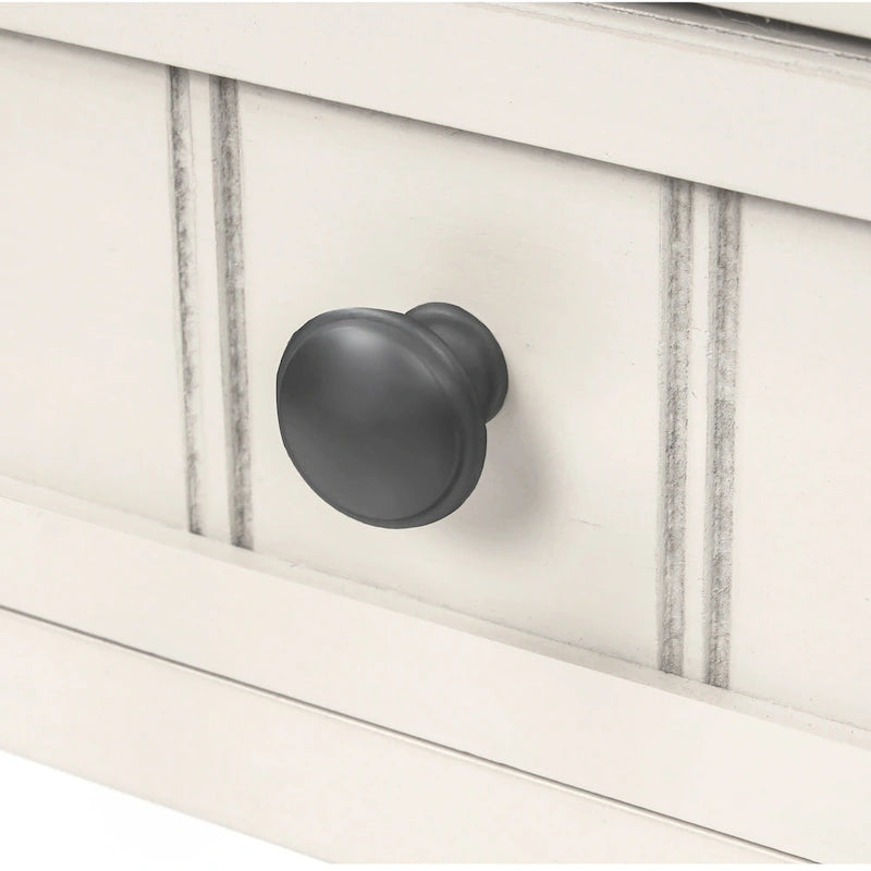 Narrow Console Table with 3 Drawers and Shelf - Distressed Finish